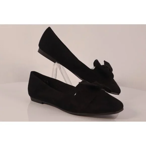 Christian Siriano by women's Black Suede Bow Loafers Flats Size 6.5 - Picture 3 of 8